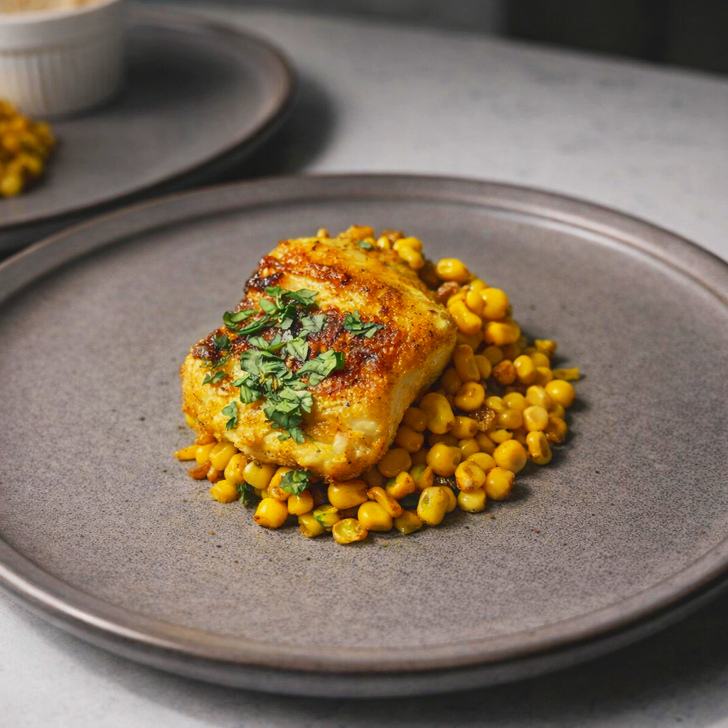 Spiced Cod with Corn Relish