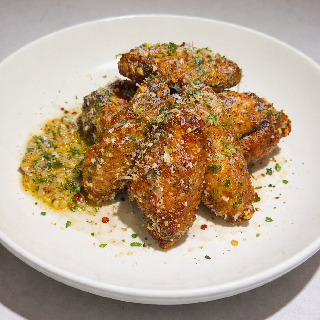 The Best Garlic Parmesan Wings (Crispy + Sticky + Buttery)