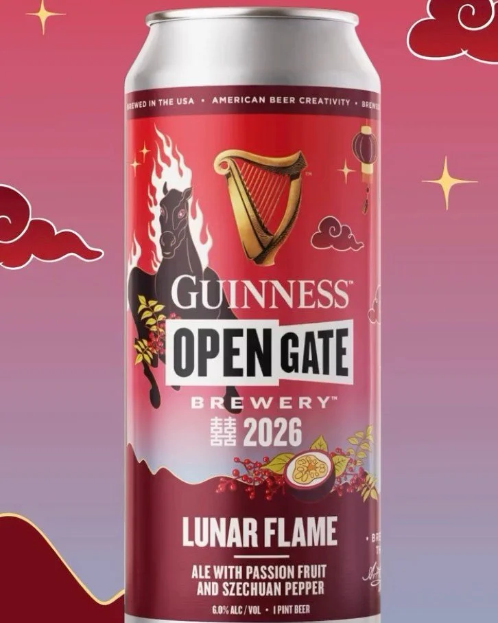 🧧With the Lunar New Year comes a special beer from @guinnessbrewerychi in Fulton Market. 

Lunar Flame is a  limited-release Red Ale crafted for the Year of the Fire Horse. Flavors include Szechuan peppercorns for a subtle heat perfectly balanced by
