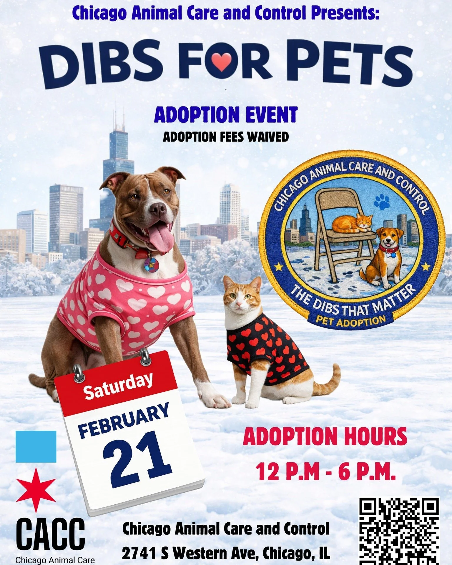 If you have been considering adopting a pet, do not miss the Dibs For Pets upcoming event by @chianimalcareandcontrol. 

Saturday, February 21st from 12pm-6pm.

🐾 Adoption fees will be waived.
🐾 All  available pets are vetted and undergo a medical 