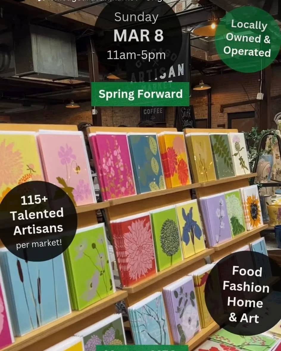 We&rsquo;re excited for the return of @chicagoartisanmarket on Sunday, March 8th at their iconic Fulton Market location at 401 N. Morgan street.

What a great way to begin Daylight Savings Time! 

Tickets are only $8. Support local businesses at  thi