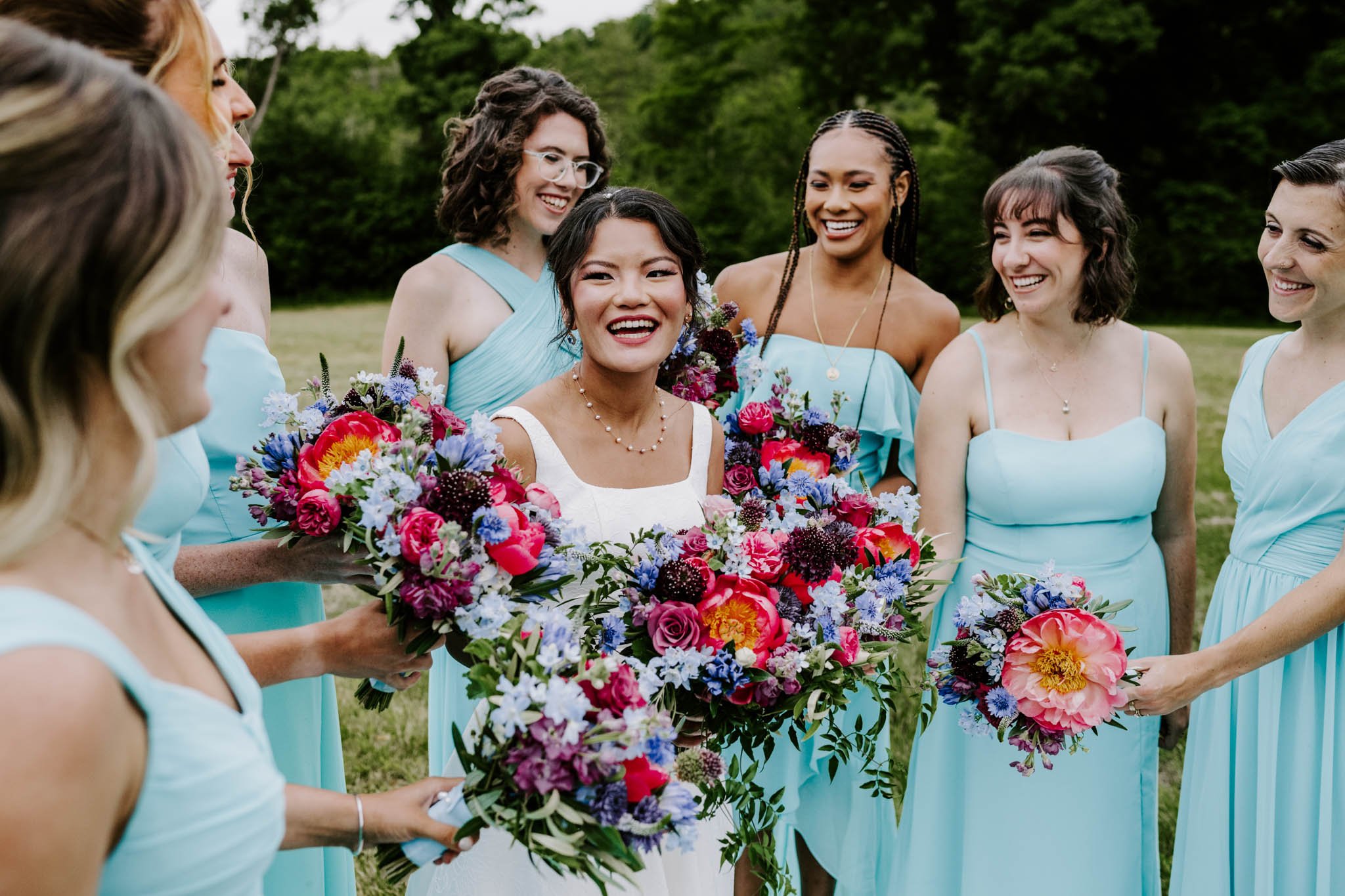 bridal party portraits showcasing authentic expression