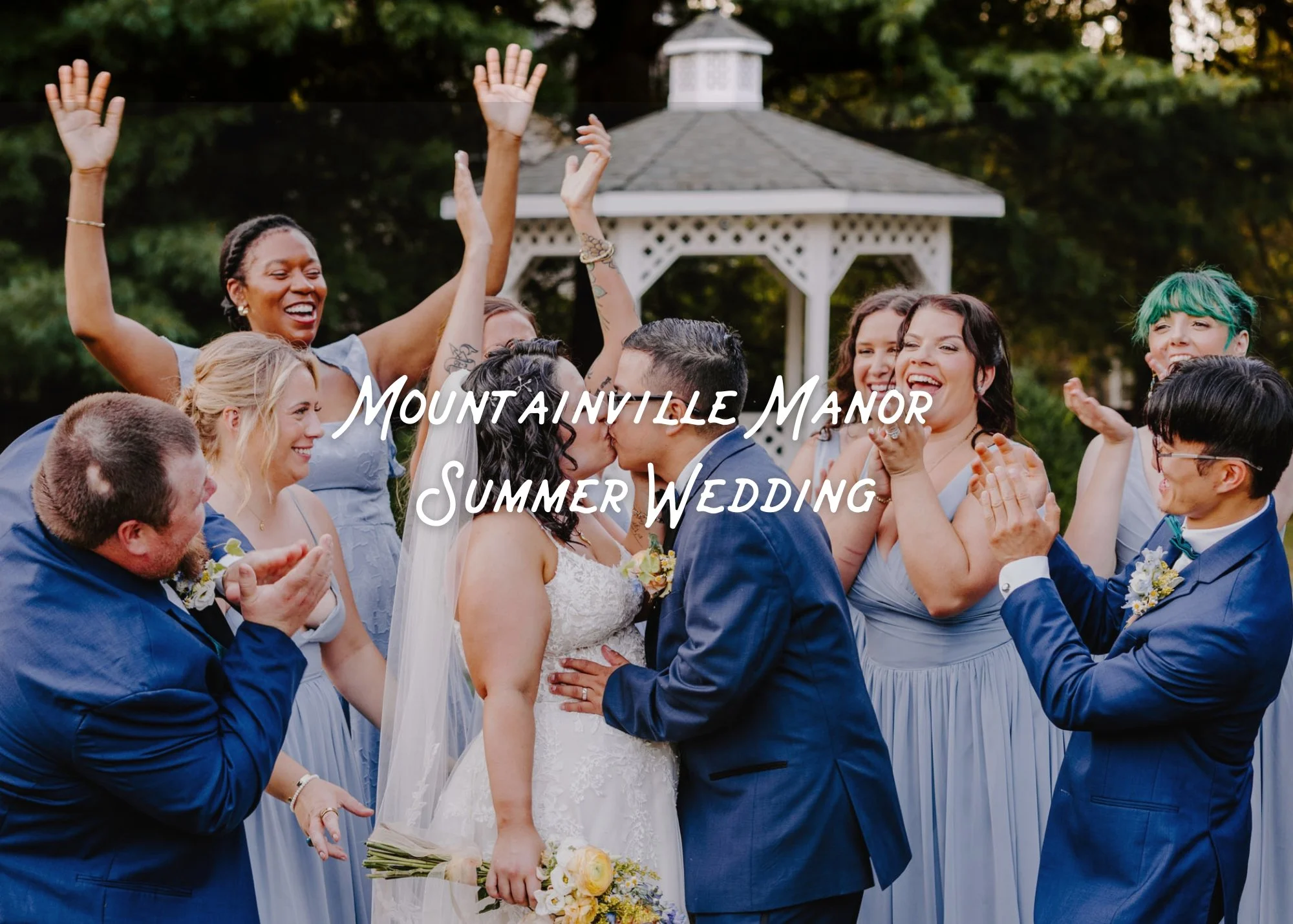 Mountainville Manor wedding and wedding party celebrating