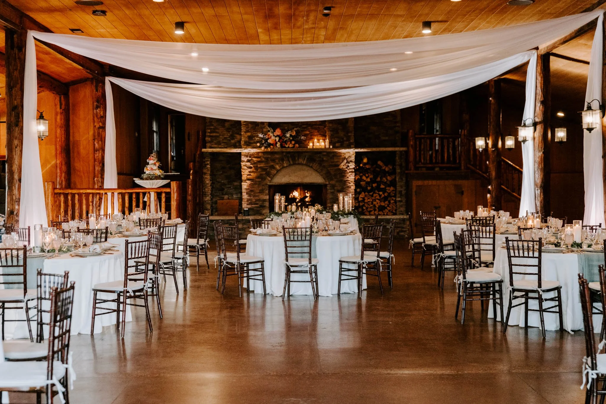 Photography of a wedding venue reception space in Colorado