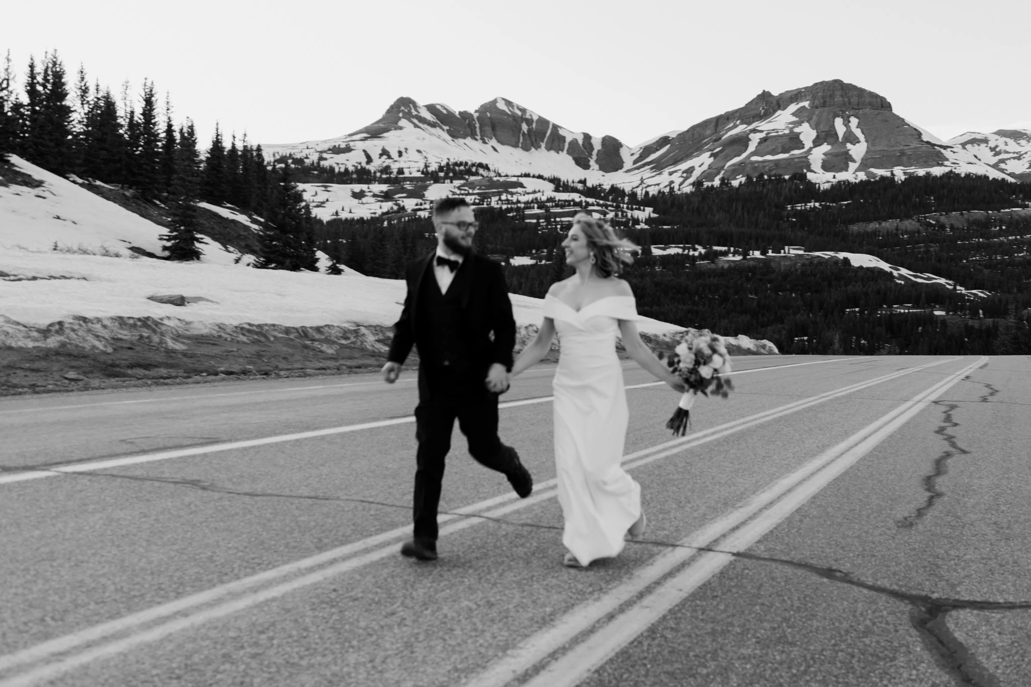 Colorado wedding portraits near Telluride at sunset