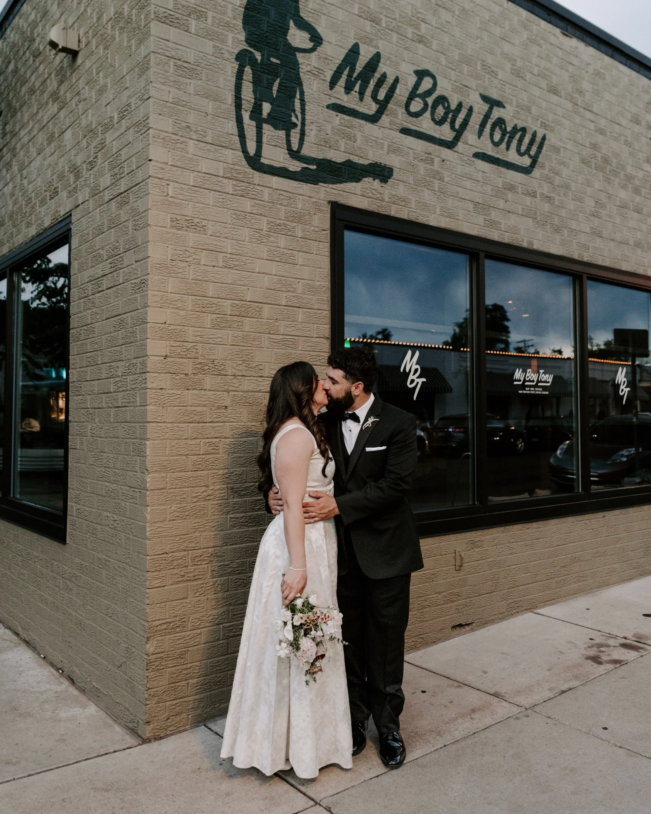 What a vibe last night was with Irene &amp; Joe&rsquo;s casual wedding on Tennyson! They got married at one of their favorite bars and I have never seen a couple smile so hard. Congrats to these two ❤️

Venue @myboytonybar 
Photography @kanslaphotogr
