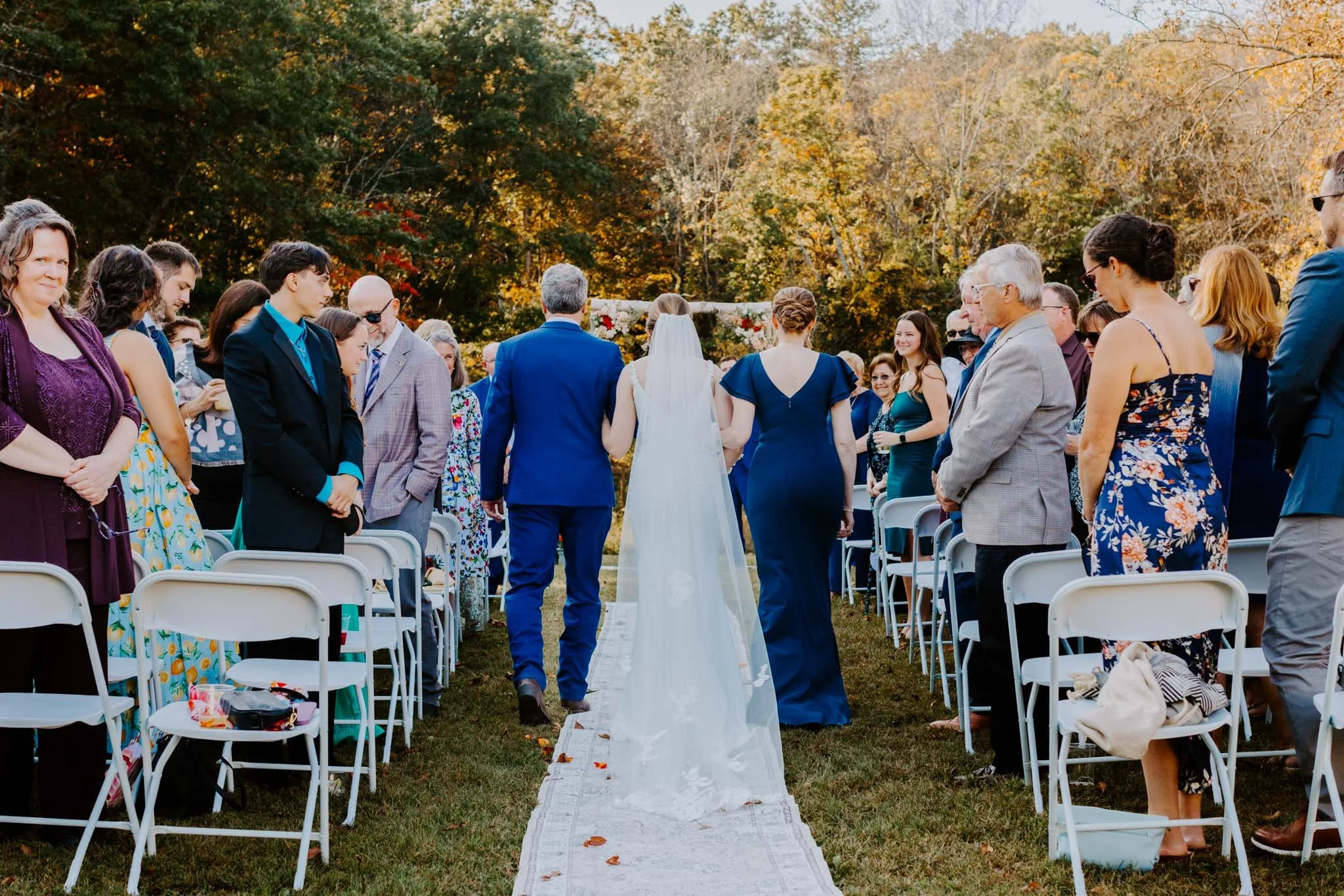 hudson valley wedding with bride walking down the aisle