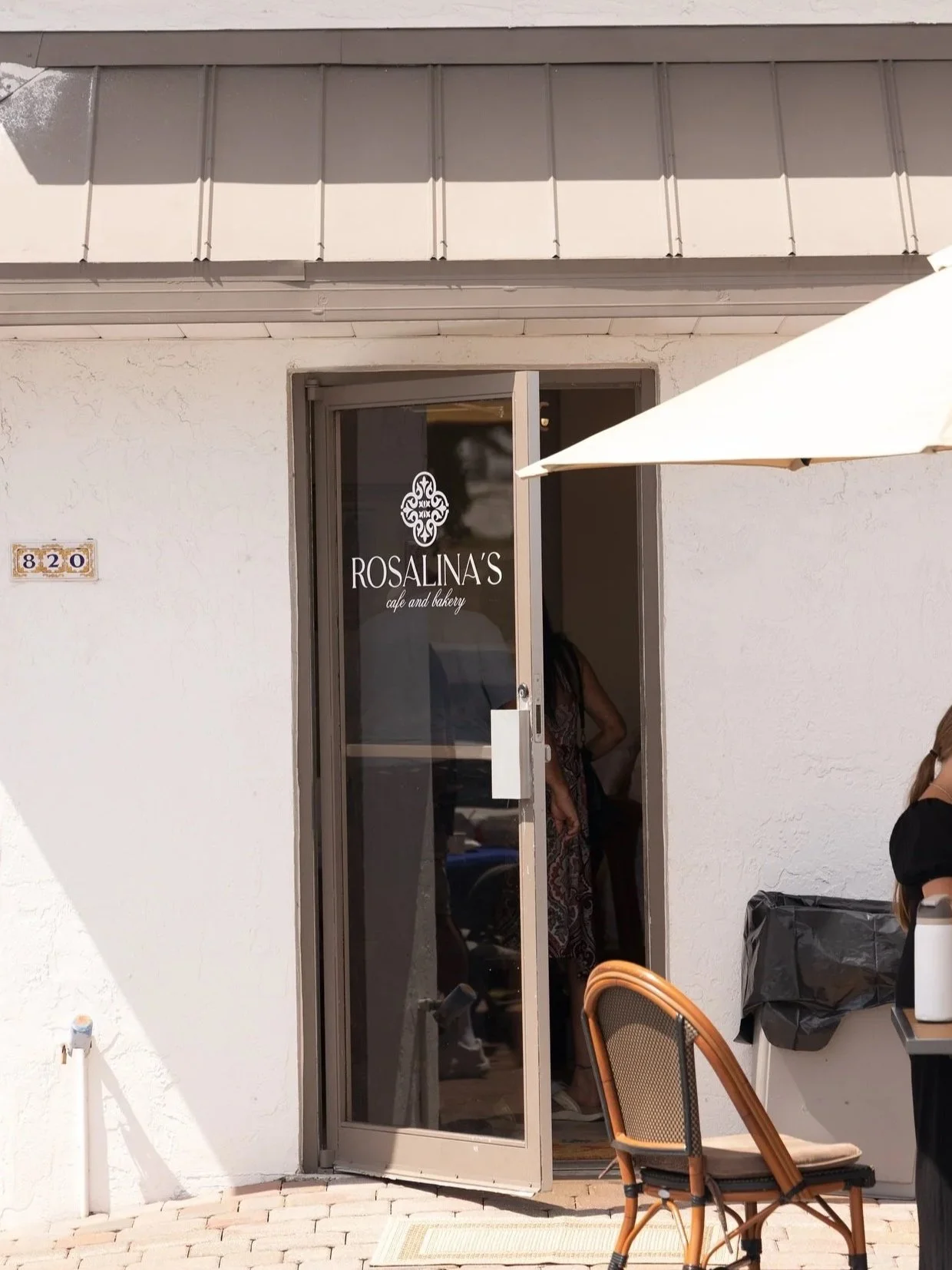 cafe and bakery front door