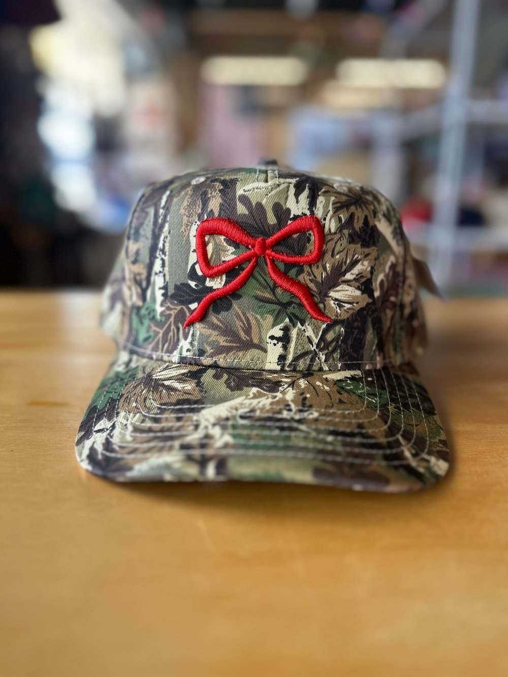 Camo Red Bow Structured Hat — NSCO