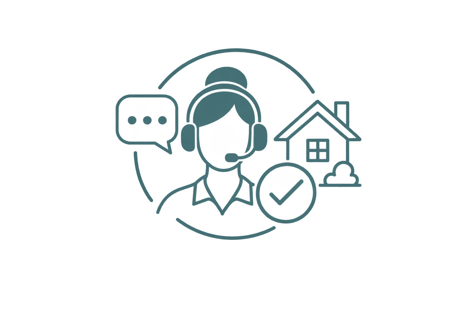 Icon of an adviser with a headset: easy to deal with