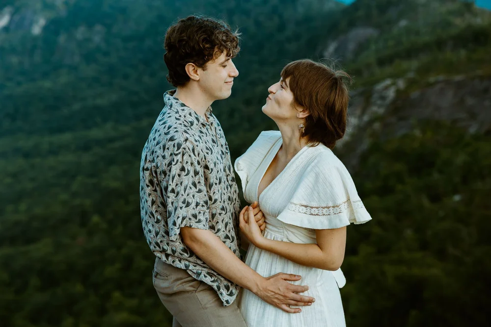How to elope in North Carolina? Couple makes it legal at the courthouse and then heads to the mountains to share their vows while overlooking the blue ridge parkway.