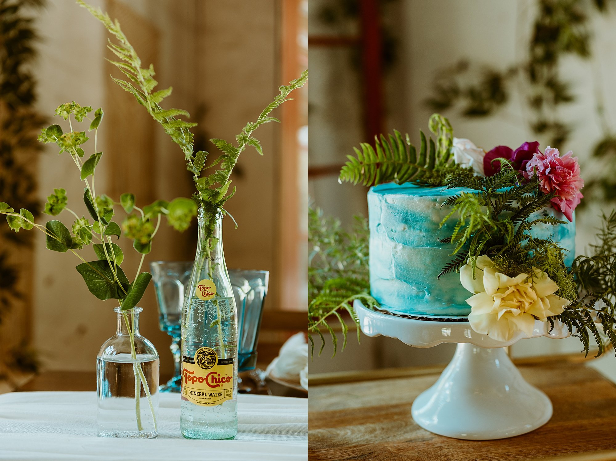 Cake and Table setting details for a Brown Mountain Beach elopement