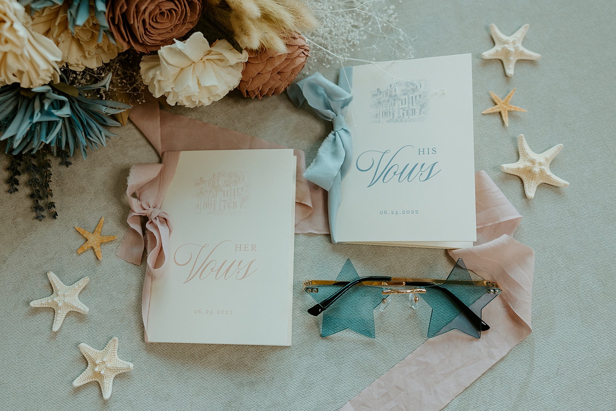 Charleston elopement vow books - His and Hers 