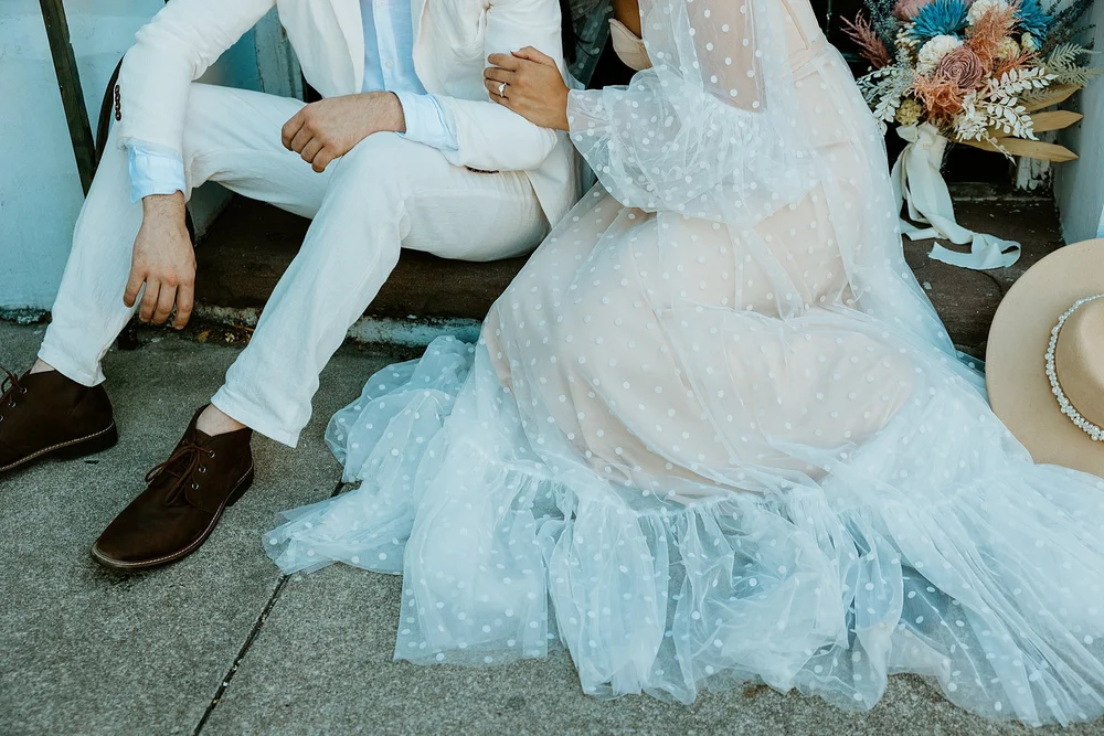 Couples dress and pants details