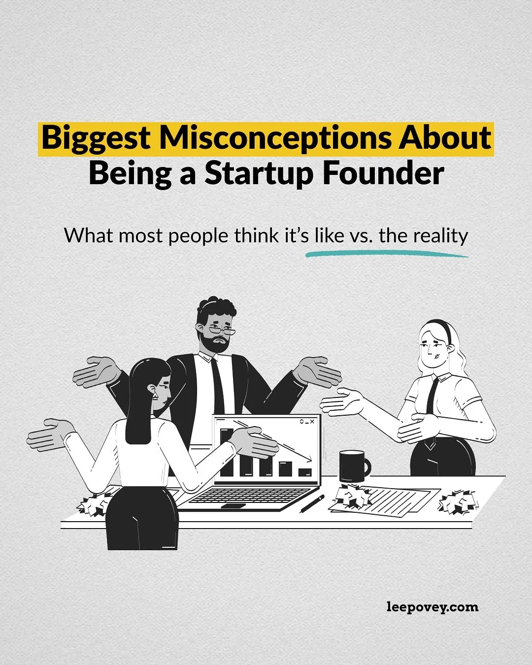 What&rsquo;s the biggest misconception 𝙮𝙤𝙪 had about being a founder?

#StartupLife #FounderJourney #EntrepreneurReality #LeadershipCoach #Founders