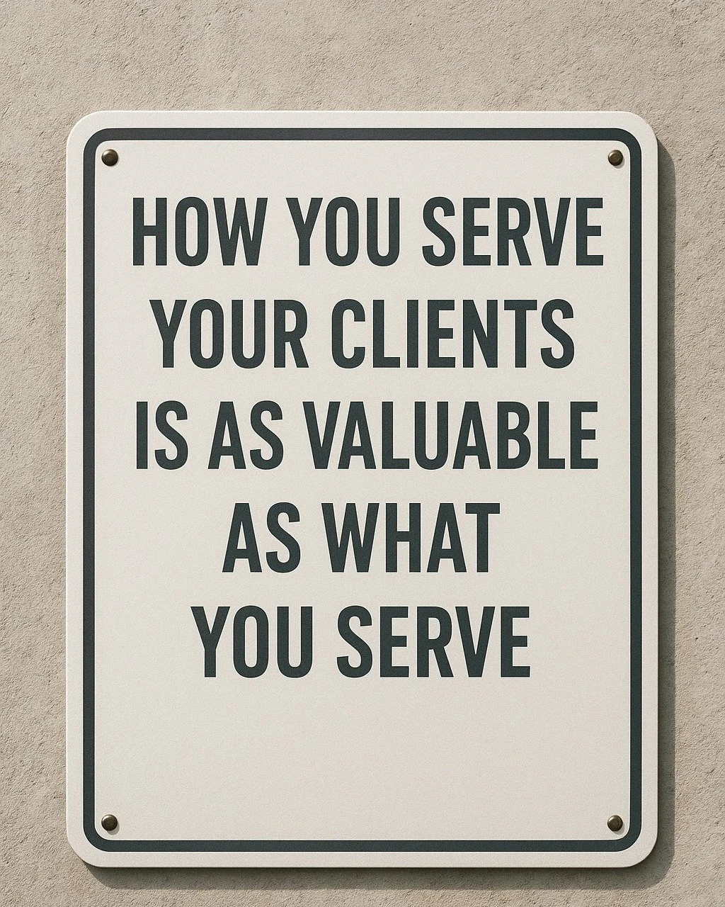 A line from one of my favorite books, Unreasonable Hospitality by Will Guidara, has always stuck with me:

&quot;How you serve your clients is as valuable as what you serve.&quot;

This is exactly what I&rsquo;ve seen over and over in sports, startup