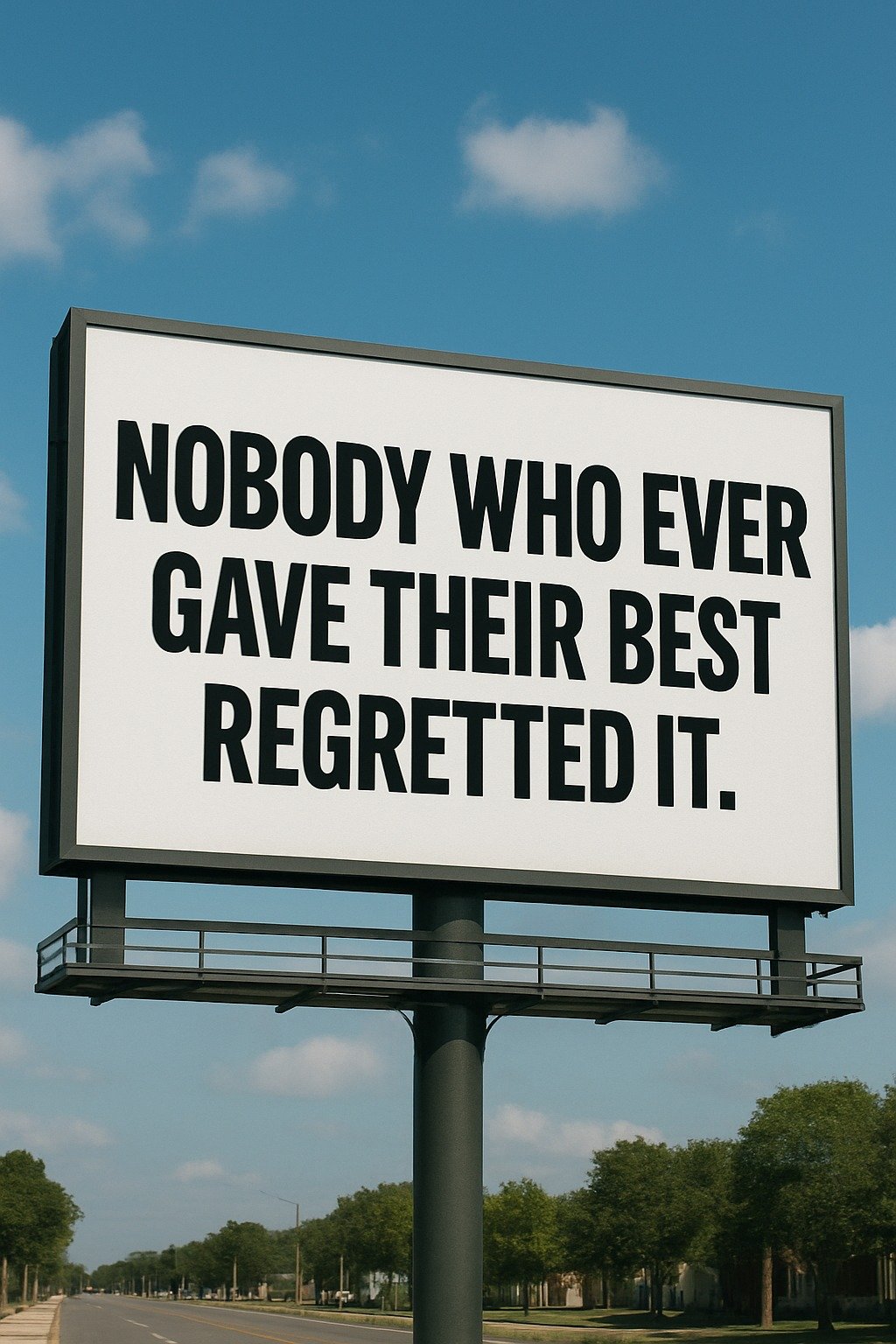 I&rsquo;ve never regretted showing up fully...

The only things I&rsquo;ve regretted are the moments I held back out of fear or doubt. And if something matters to you, give it your best. 

You learn, you grow, and you walk away knowing you showed up 
