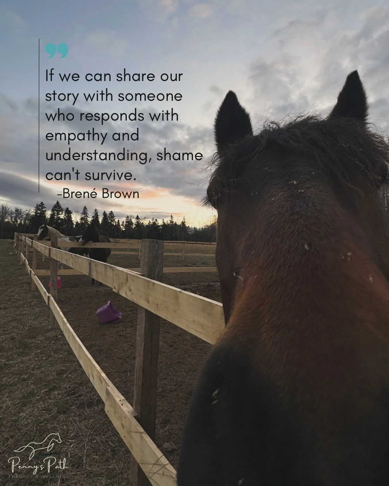 ✨ Horses don&rsquo;t care about job titles, achievements, etc. They respond to what is happening beneath the surface.

In equine assisted therapy, many people discover that they don&rsquo;t need to perform, pretend, or be &ldquo;perfect.&rdquo; The h