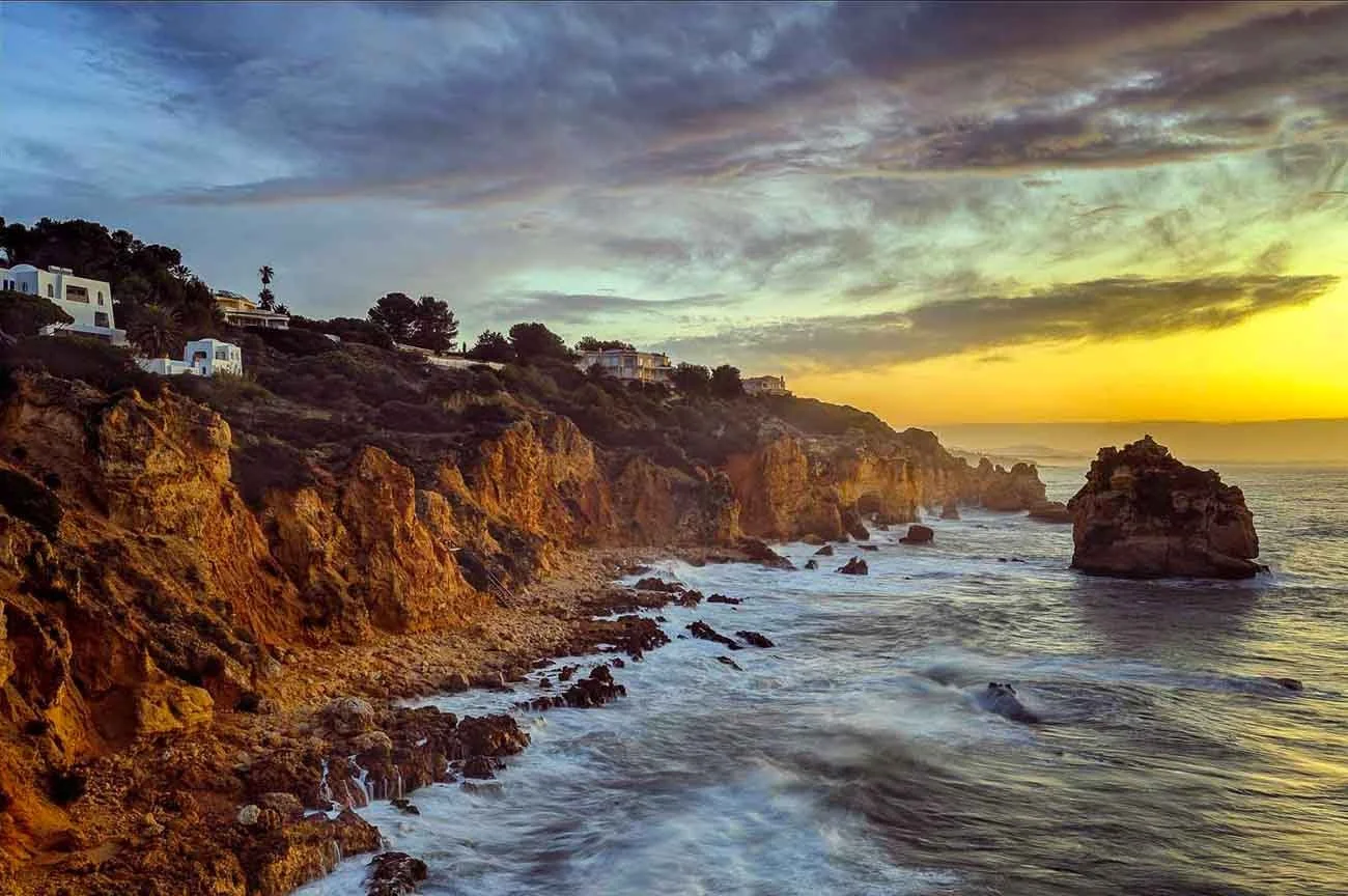 Portuguese beach and cliffs in the Algarve