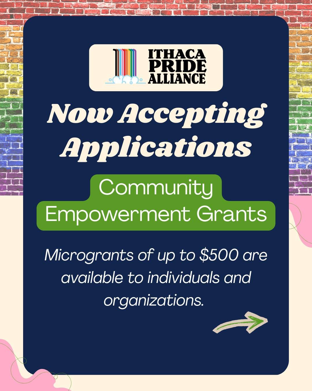 Applications are now open! Microgrants of up to $500 are available to individuals and organizations in four categories. Applications are reviewed year-round on a rolling basis. Link in bio for more info an to learn how to apply.

 #pride #Pride #itha