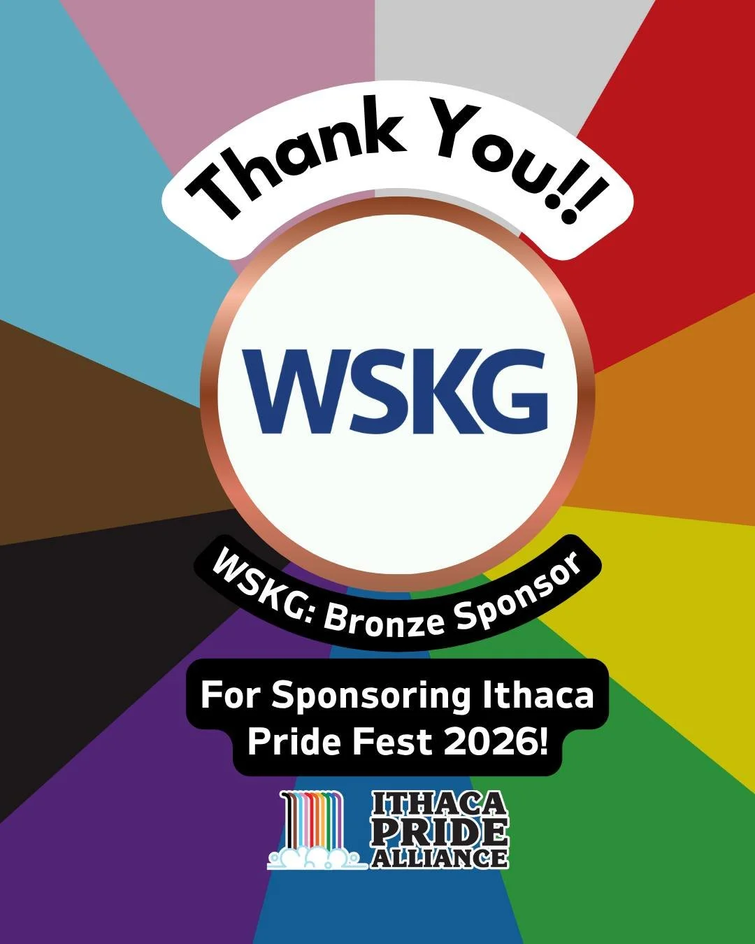 Thank you so much @wskgpubmedia for being a Bronze Sponsor for Ithaca Pride Fest 2026!