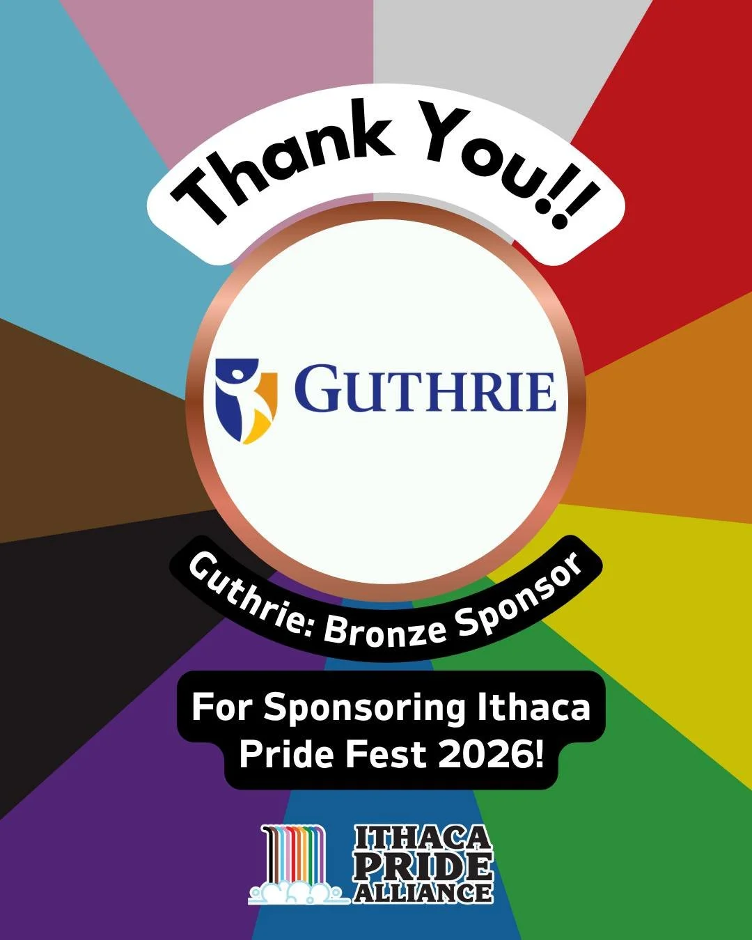 Thank you so much @theguthrieclinic for being a Bronze Sponsor of Ithaca Pride Fest 2026!