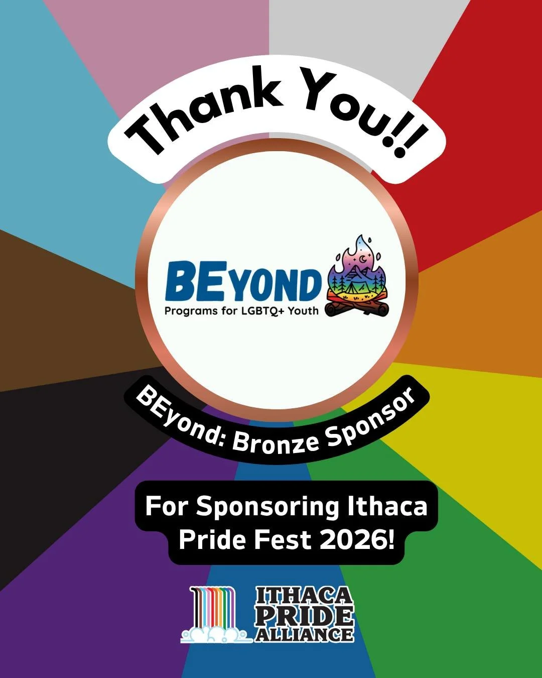Thank you so much @be.yondbinary for being a Bronze Sponsor for Ithaca Pride Fest 2026!