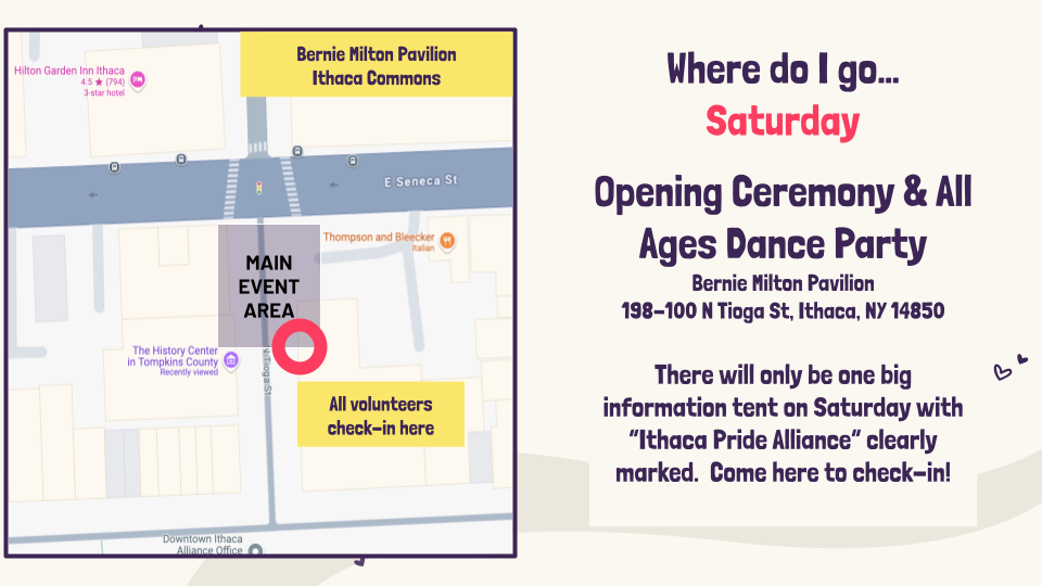 Map of volunteer check-in Saturday