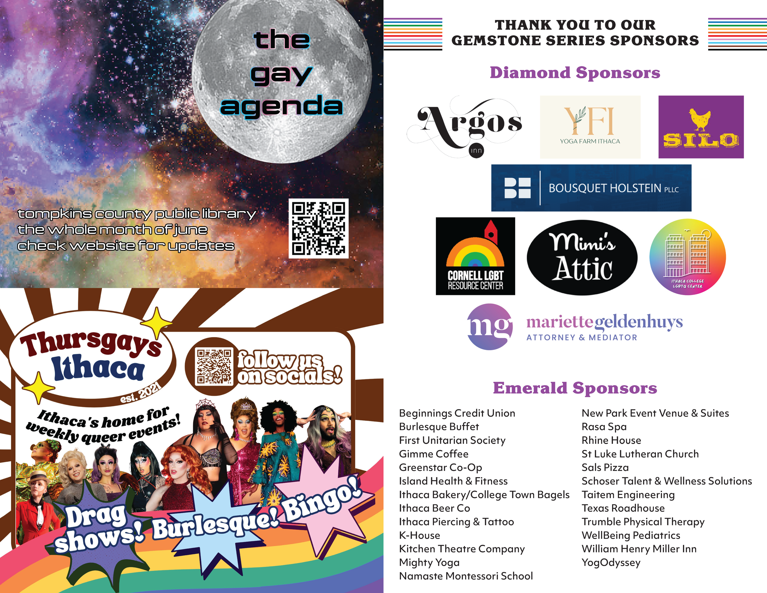 A dedicated sponsor appreciation layout celebrates local contributors. 