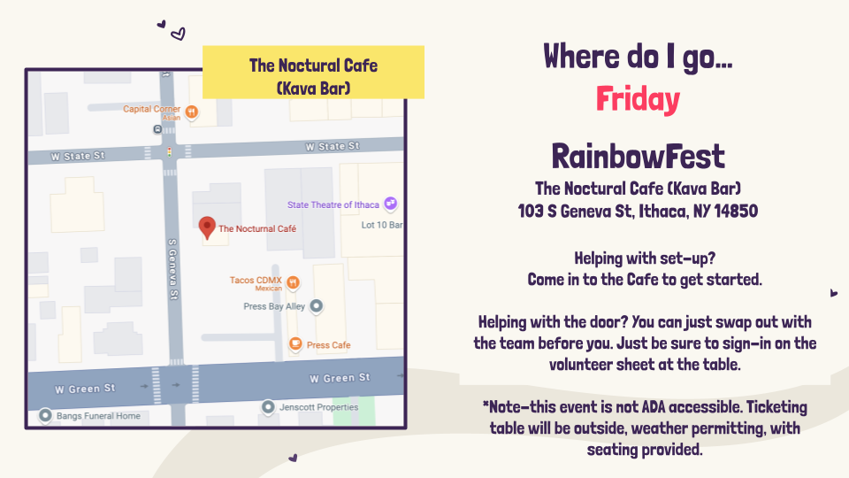 Information about where to meet for RAinbowfest