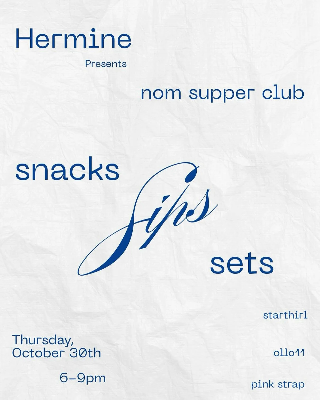 snacks, sips, sets will take place Thursday, October 30th from 6 to 9pm at Hermine, in Downtown Minneapolis.

The store will be closed to the public so think of this an intimate gathering with the ability to shop Hermine&rsquo;s curated F/W vintage s