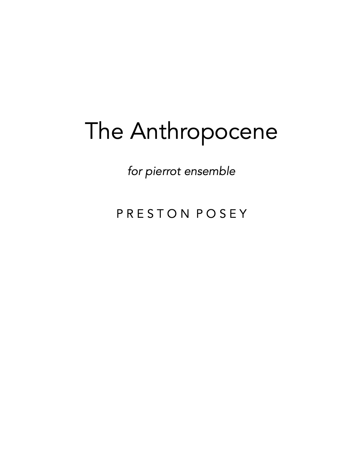 The Anthropocene for Pierrot Ensemble