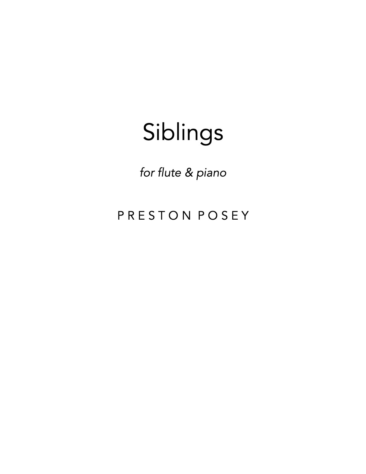 Siblings for Flute and Piano