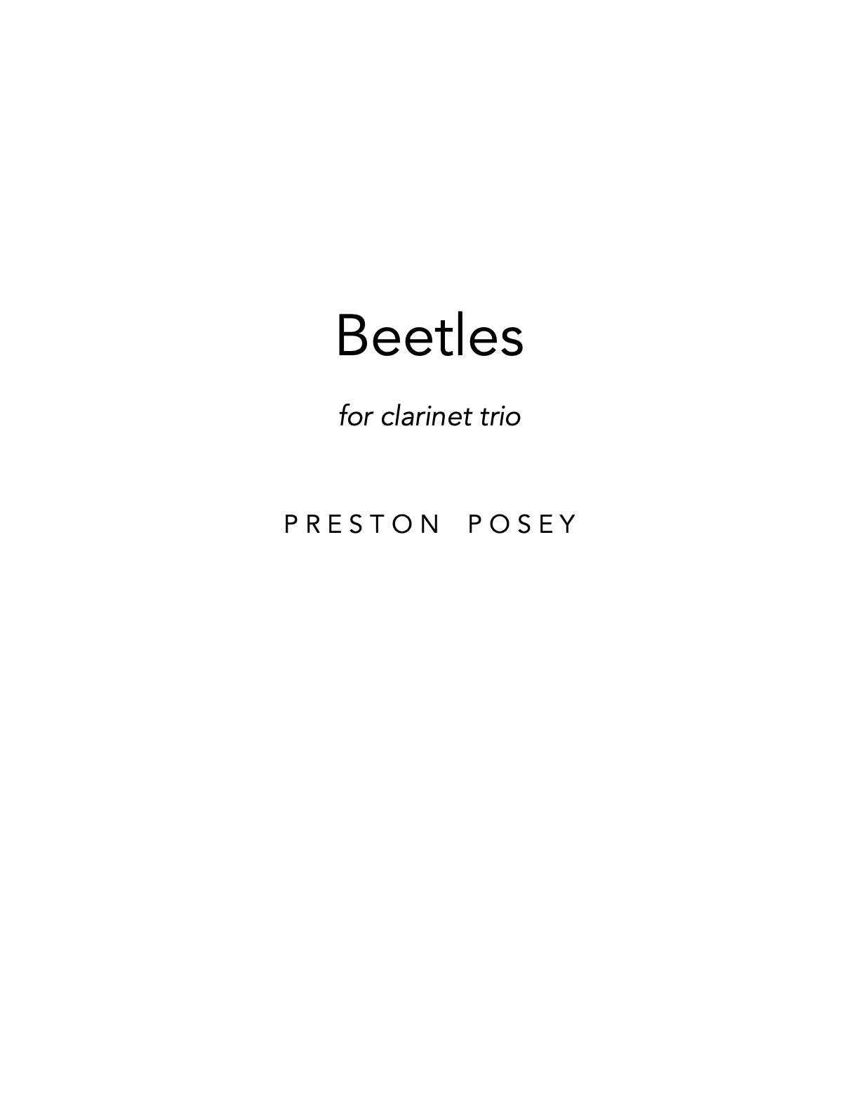 Beetles for Clarinet Trio