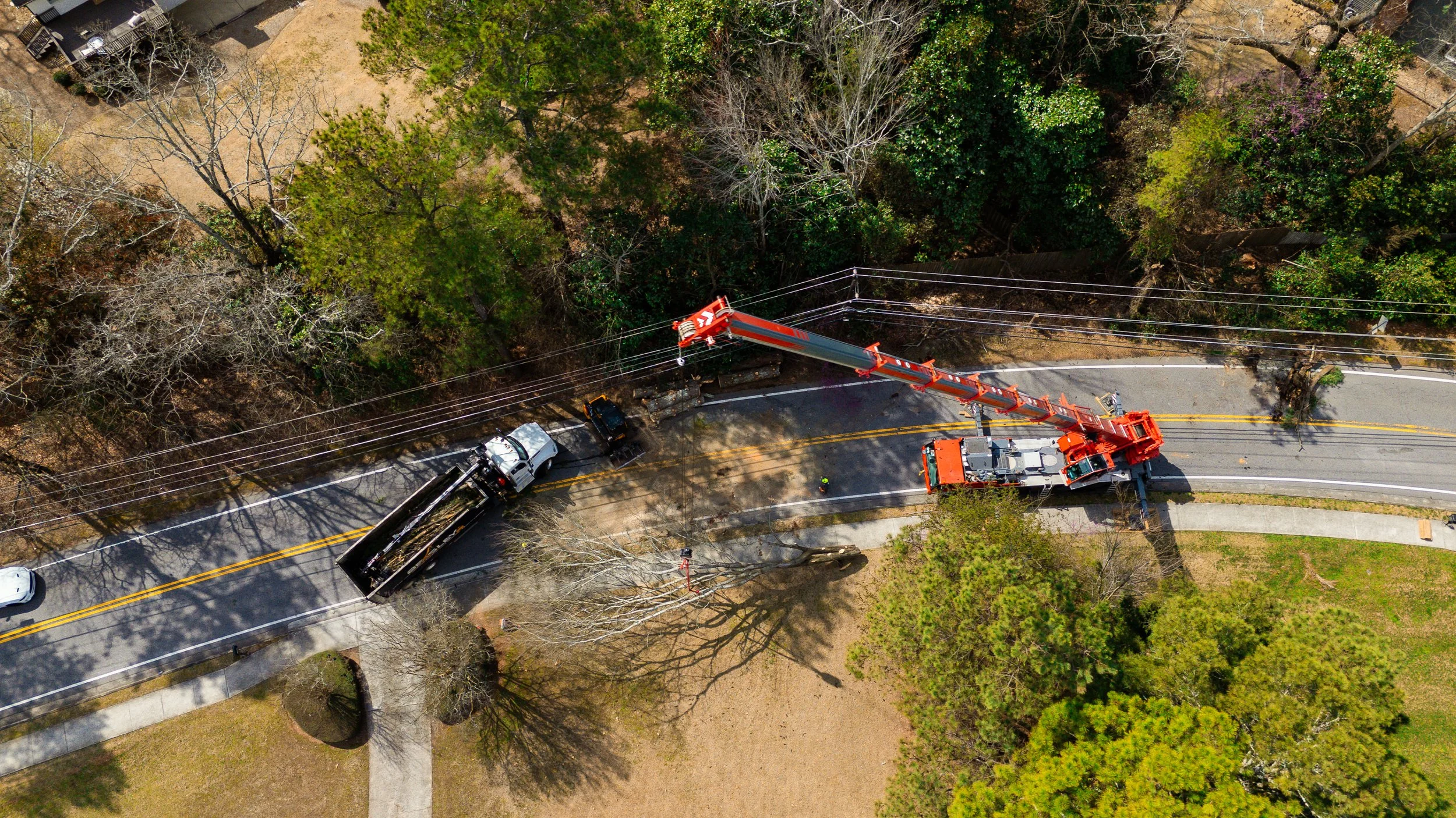 Beasley crane truck available for fast debris removal service