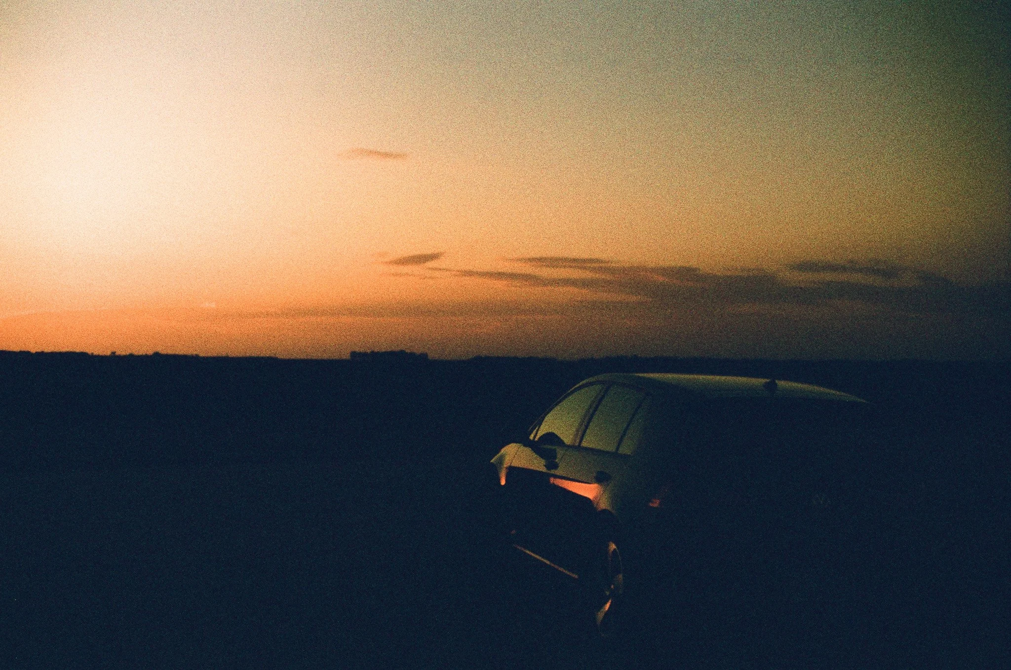My Volkswagen Golf watching the sunset
