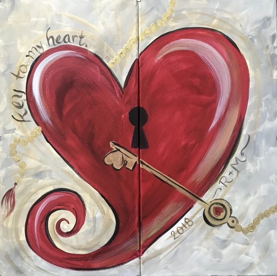 Heart&amp;Key  2 canvas $35