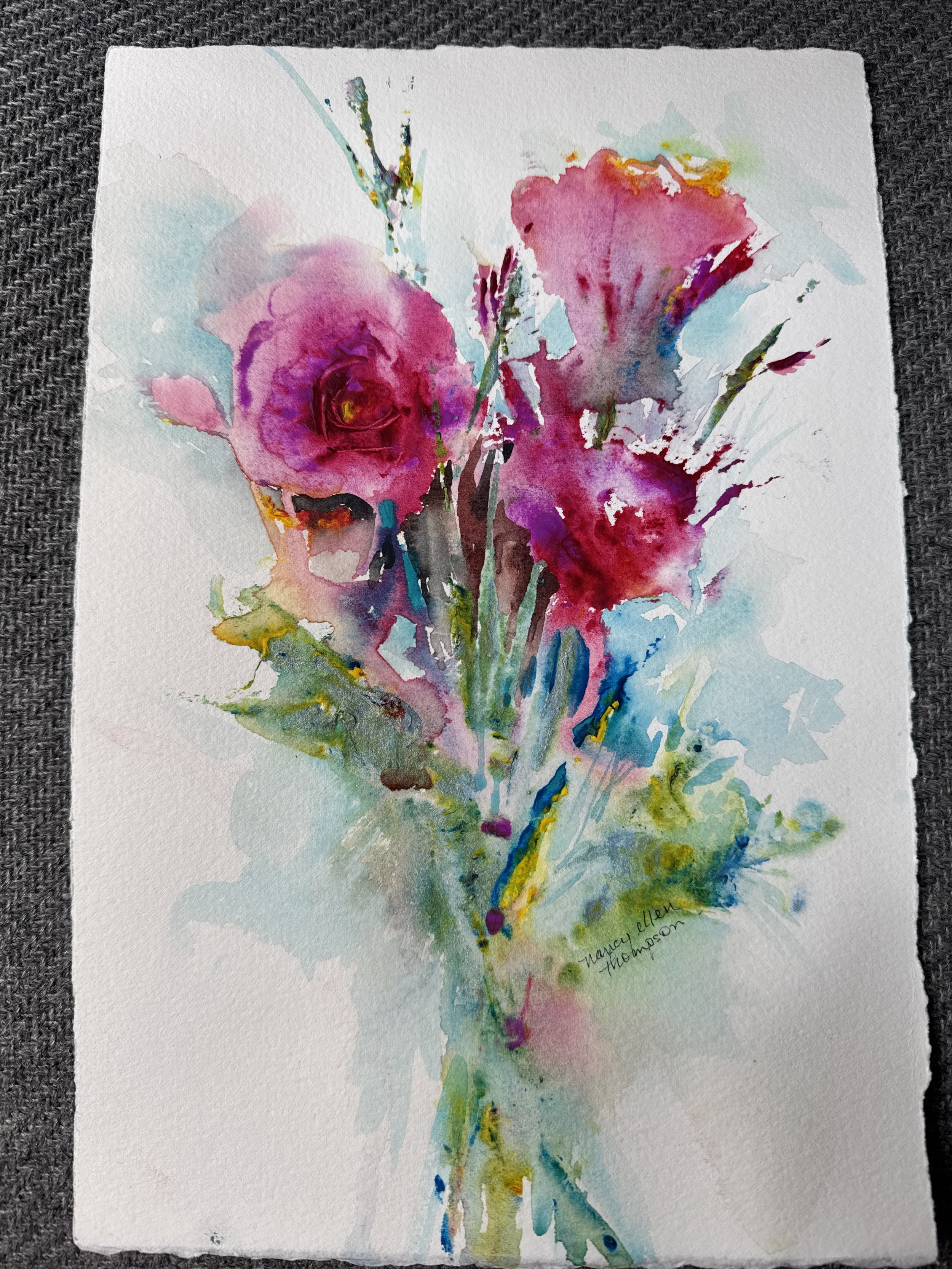 Watercolor Workshop-Abstract Flower Paint Pour