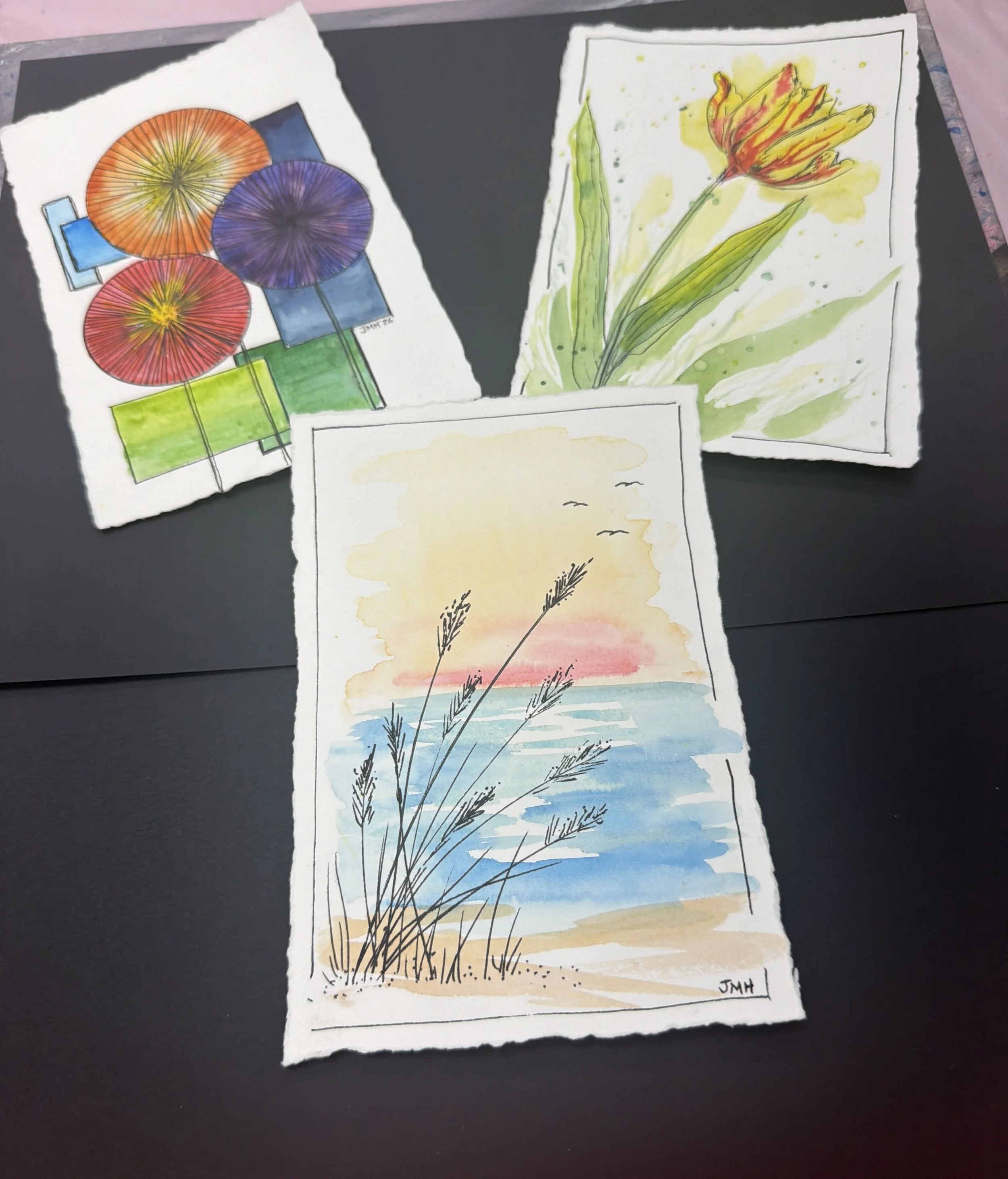 Exploring Watercolor II with Ink