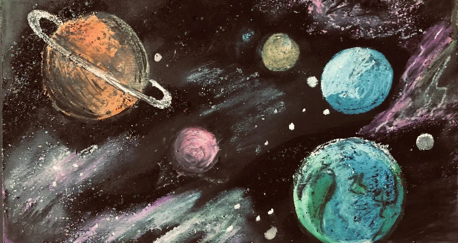 Oil Pastel Solar System