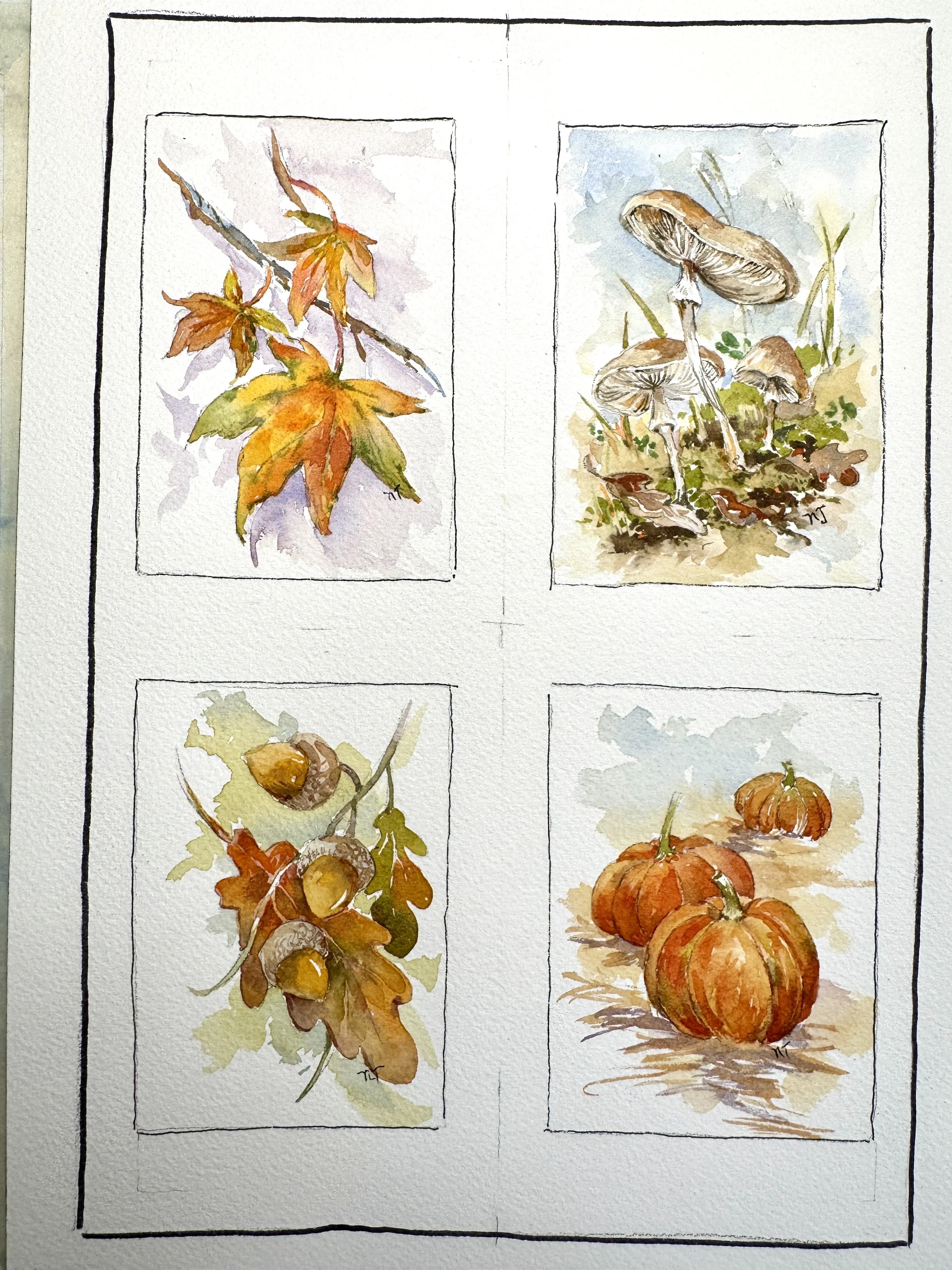 Watercolor Workshop-Autumn Miniatures