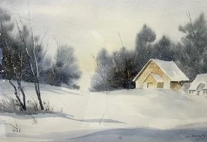 Watercolor Workshop-Cozy Winter Home