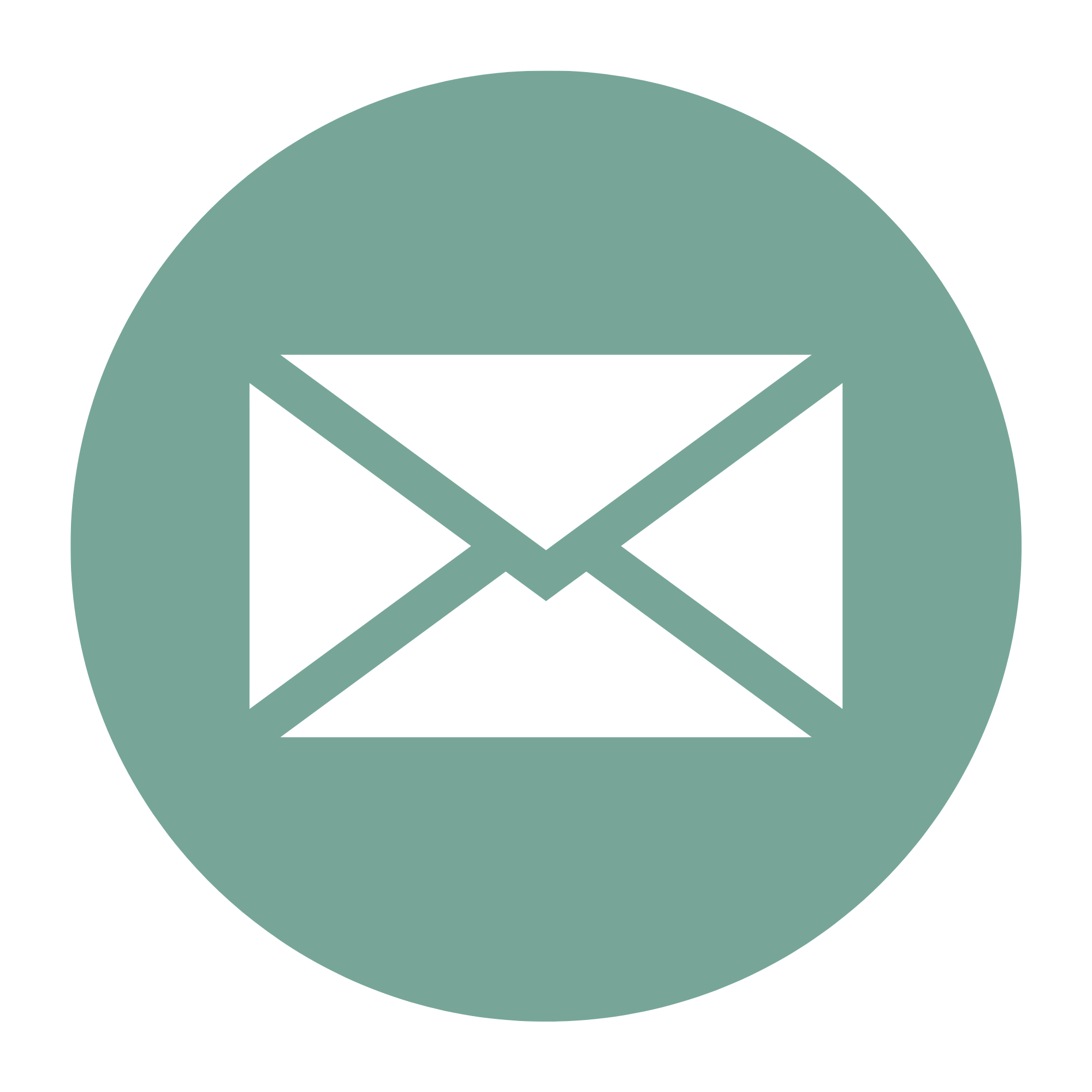 A stylized icon of an envelope with an arrow pointing downward, enclosed in a circle.
