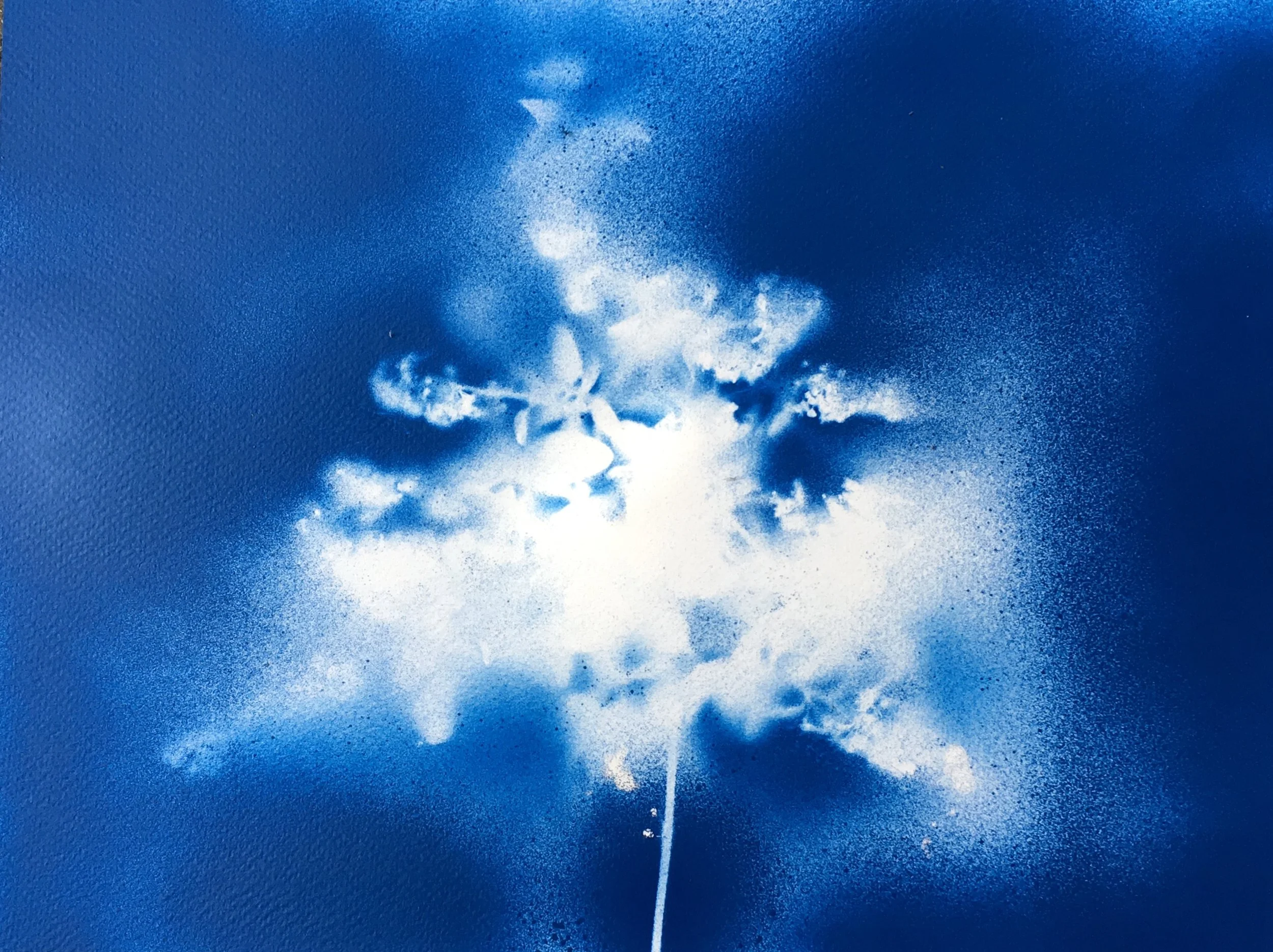 Title: Blue 1. Medium: Spray Paint. Size: 300mx260m