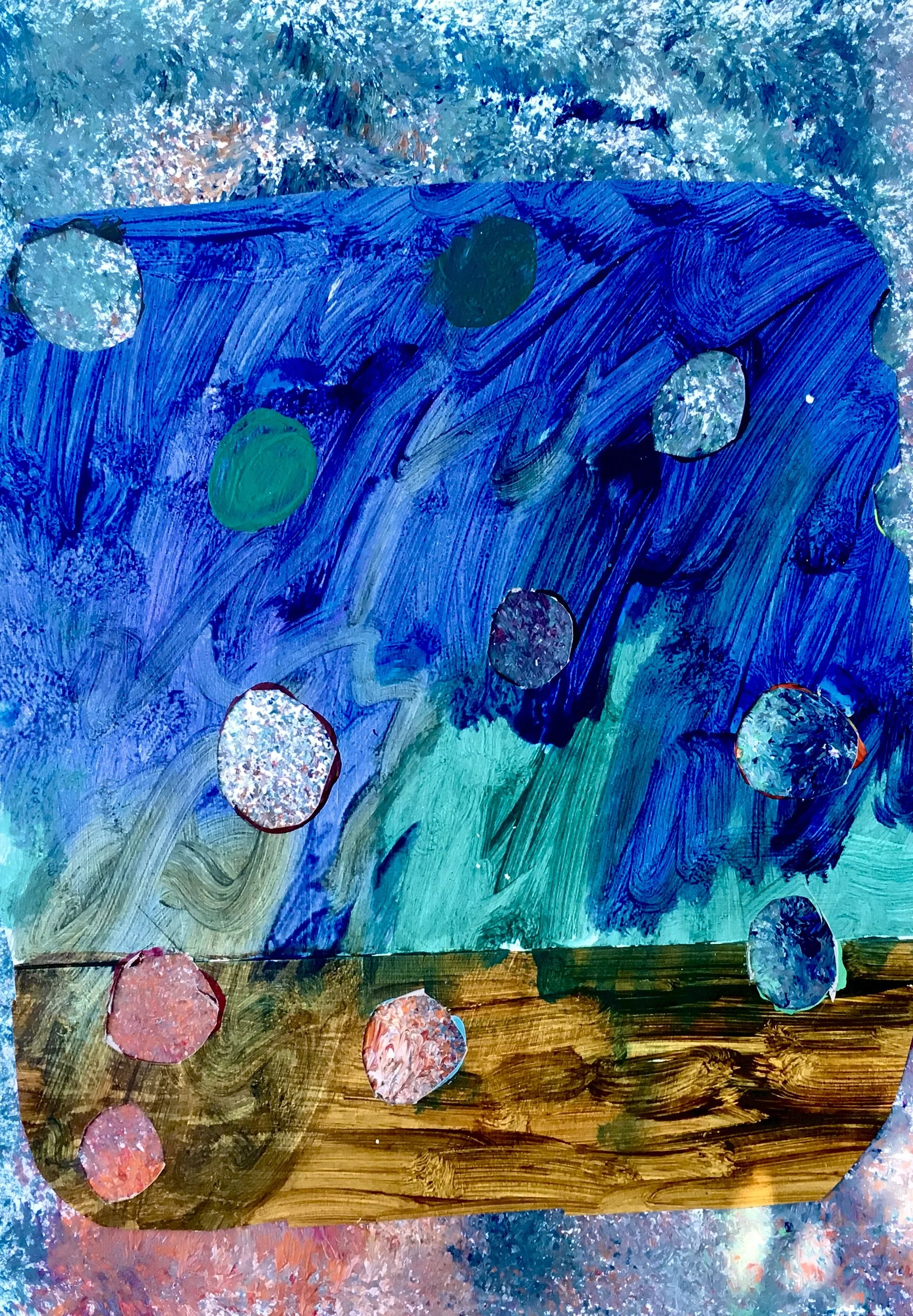 Title: Sky with Holes.  Medium: Mixed media.  Size: 297x420mm.  Private Collection.  