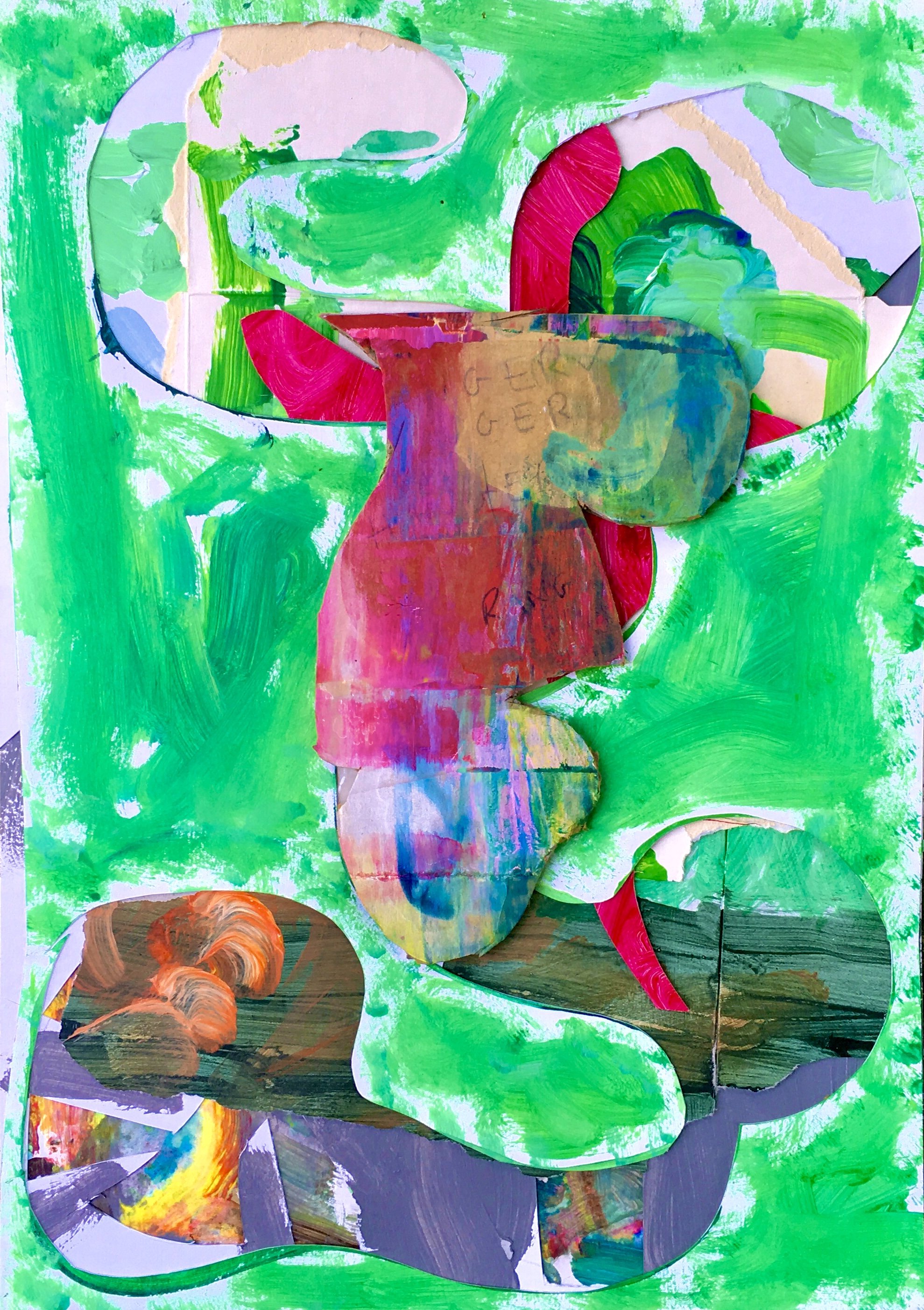 Title: Atlas Holding. Medium: Mixed media.  Size: 297x420mm.  Private Collection.  