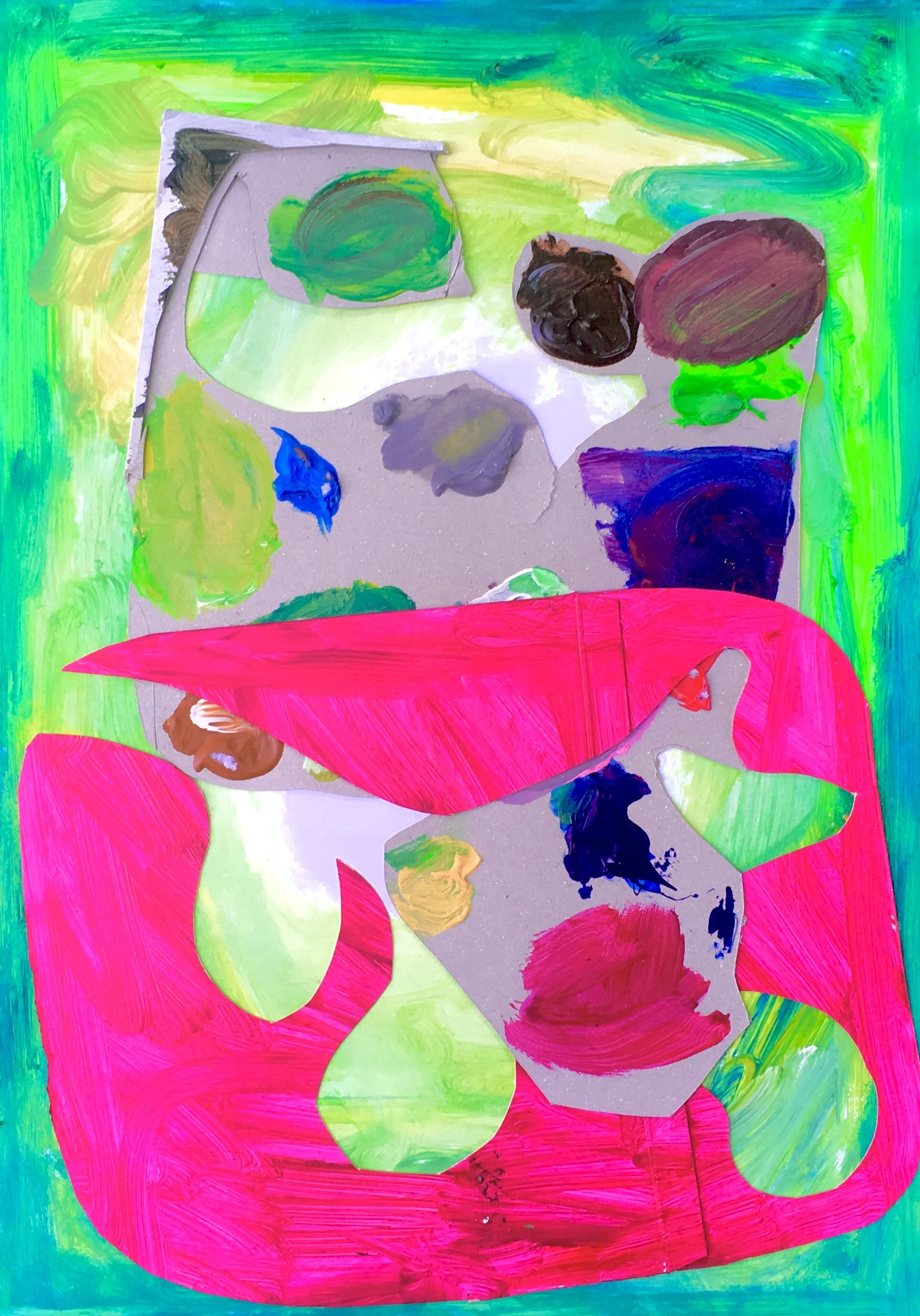 Title: Crab Waving. Medium: Mixed media.  Size: 297x420mm.  Private Collection.  