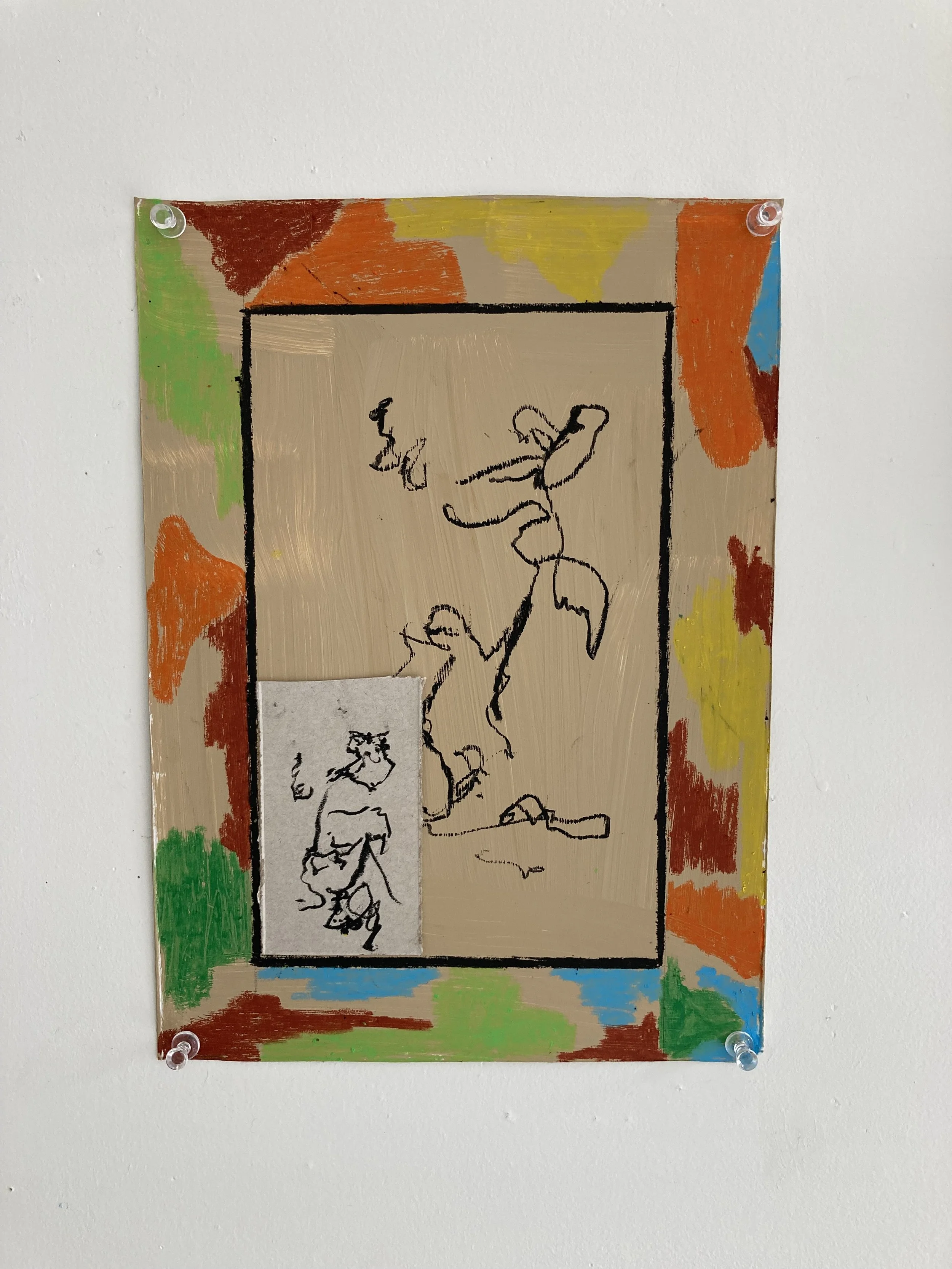 Title: One inside forgot the other.  Medium: Mixed Media. Size: 10cm x 8cm.