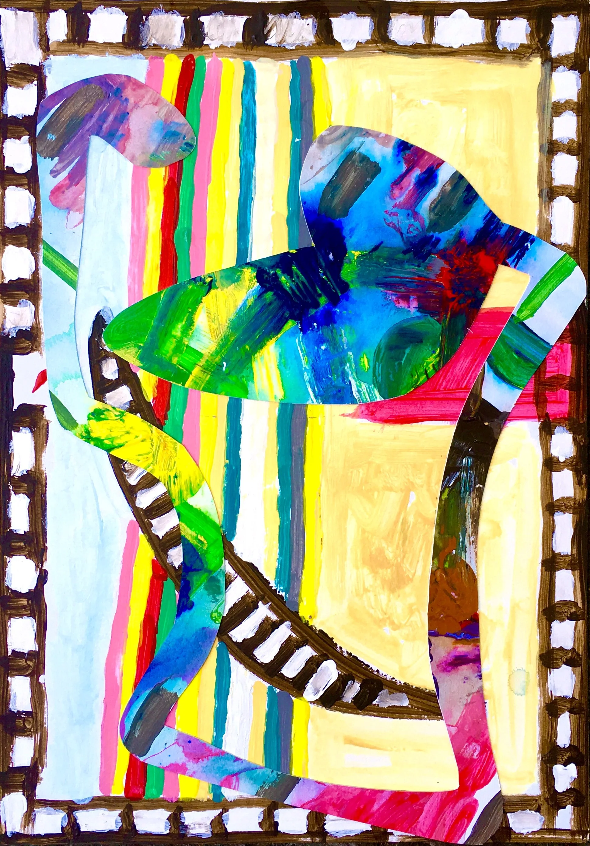 Title: Crawl Sea. Medium: Mixed media.  Size: 297x420mm.  Private Collection.  