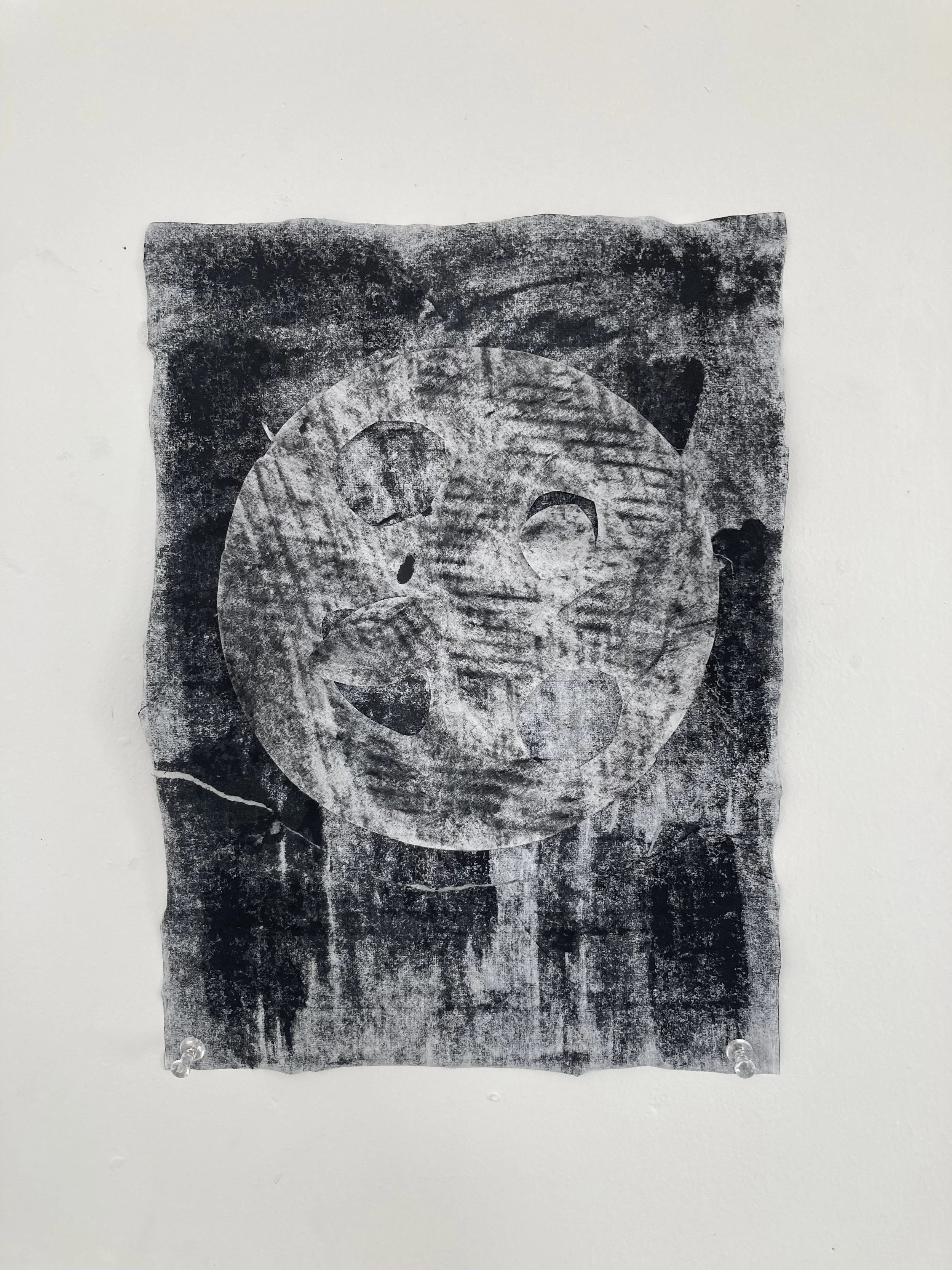 Title: Night Holds The Moon And Its Tired,  Medium: Mixed Media. Size: 12cm x 9cm.